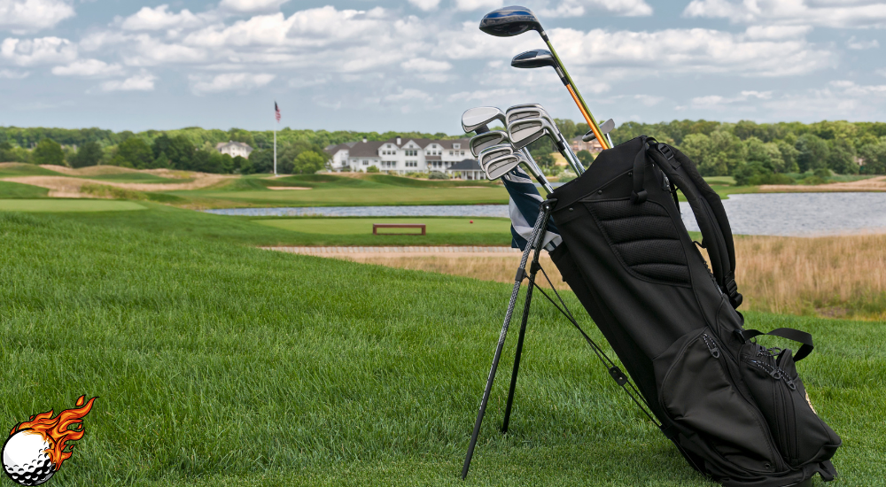 Golf bag in a field 