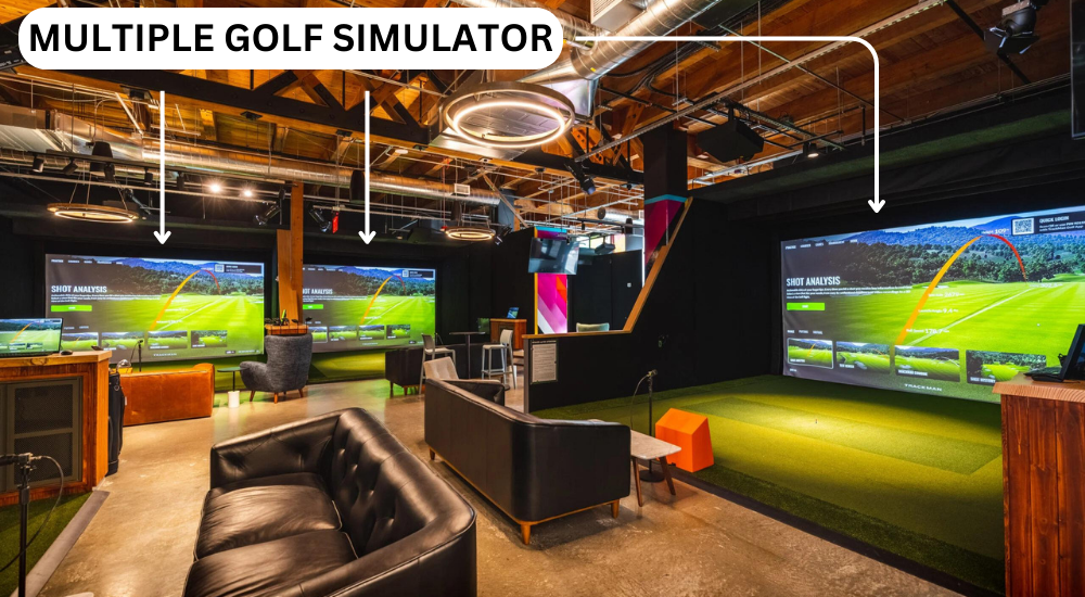 multiple golf simulator setup