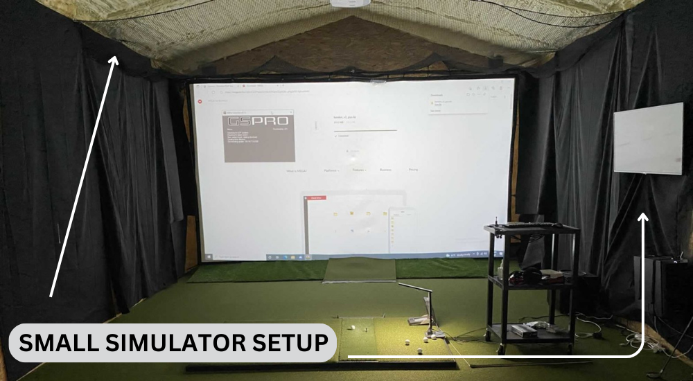 golf simulator setup in small space 