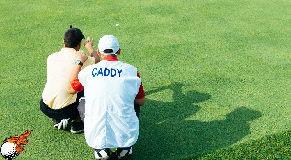 caddy is guiding a golfer