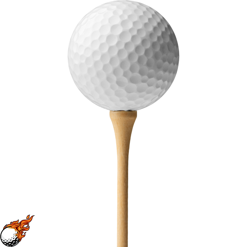A golf tee and a ball